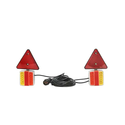 Set lămpi LED magnetice pentru remorcă cu triunghiuri reflectorizante, mufă 7 pini, cablu 7,5 m Reduceri