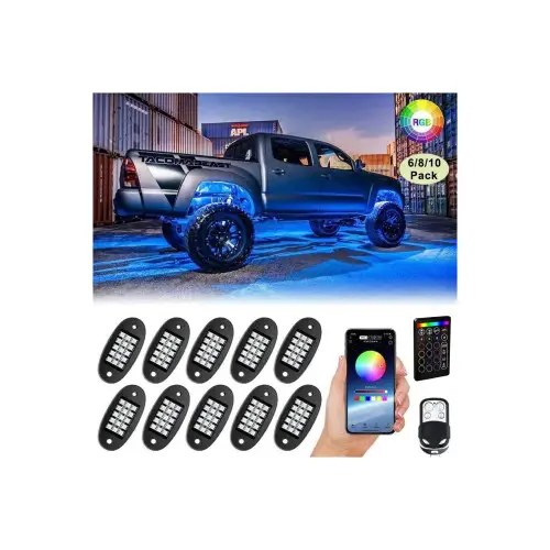 Lichidare de stoc Kit lumini sub mașină RGB Rock Light 12 module 12V, control Bluetooth (SPT1512C2-12)