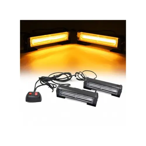 Discount Set 2 proiectoare stroboscopice LED COB portocalii 12-24V, carcasă aluminiu