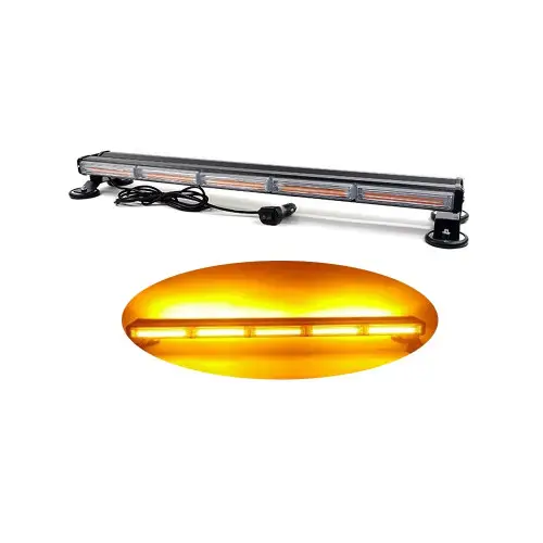 Rampă girofar LED COB portocalie 12-24V cu bază magnetică, 5 module (AS-COB-5-2S) Popular