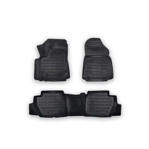 Covoare cauciuc tip tavita pentru Peugeot Partner II (2008-2018), set 4 bucati, negru Plată securizată