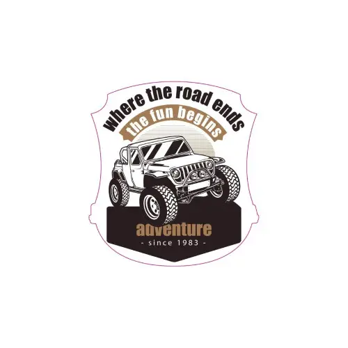Abțibild Adventure 4x4 din autocolant Oracal, rezistent, 13 cm Preț mic