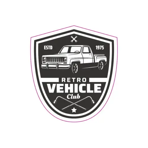 Abțibild auto Retro Vehicle Club din vinil ORACAL, 13 cm, TAG 012/T2 Reducere de preț