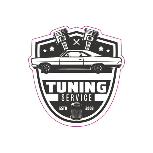 Abțibild Retro „Tuning Service” 13 cm, vinil ORACAL – TAG 013/T2 Preferatul clienților