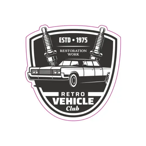Lichidare de stoc Abțibild auto Retro Vehicle Club din vinil ORACAL, 13 cm (TAG 015/T2)
