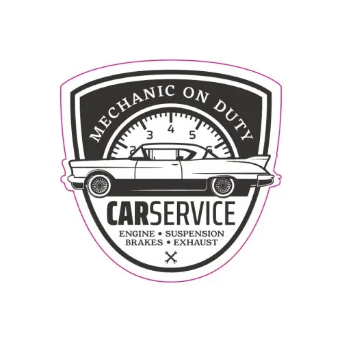 Abțibild retro „Car Service” pentru mașină/atelier, Oracal, 13 cm – TAG 016/T2 Ofertă limitată