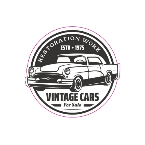 Autocolant TAG Retro Vintage Cars, 13 cm, Oracal (TAG 017/T2) Disponibil imediat