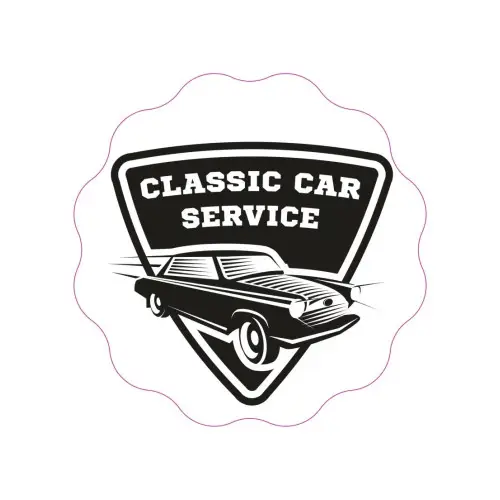 Discount Abțibild „Classic Car Service” din autocolant Oracal, 19,5 cm (TAG 003/T4)