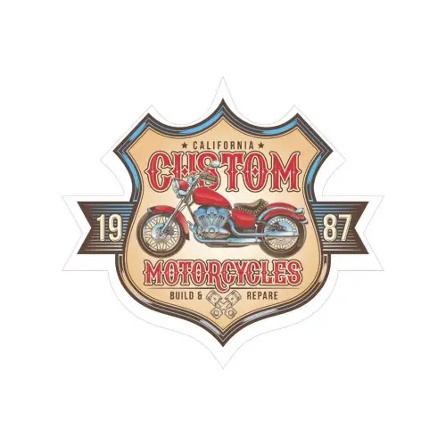Abțibild „Custom Motorcycles” din Oracal, 15 cm, cod TAG 034/T2 Cel mai vândut
