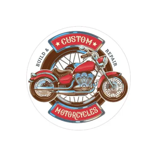 Livrare expres Abțibild auto/moto „Custom Motorcycles” din Oracal, 15 cm (TAG 039/T2)