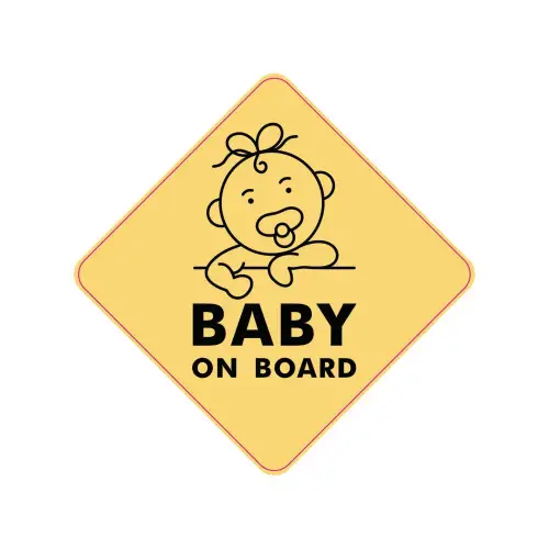 Premium Autocolant „Baby on Board” pentru mașină, ORACAL, 13 cm (TAG 047/T2)