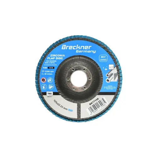 Livrare gratuită Disc lamelar cu zirconiu P80 125 mm pentru polizare metal si inox Breckner