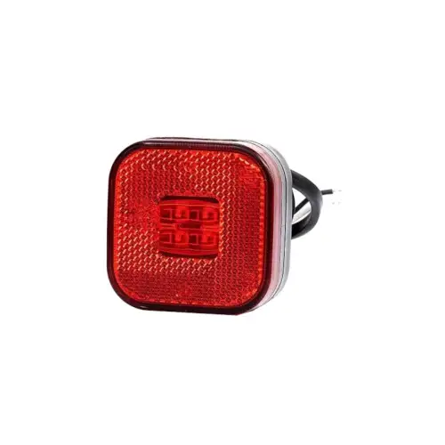 Lampă gabarit LED roșie 62x62 mm, 12–36V, cu catadioptru, FT-027-C Preț mic