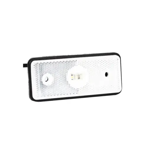 Lampă gabarit LED albă 110x45 mm, 12–36V, Fristom MD-013-B, omologată E20 Lichidare de stoc