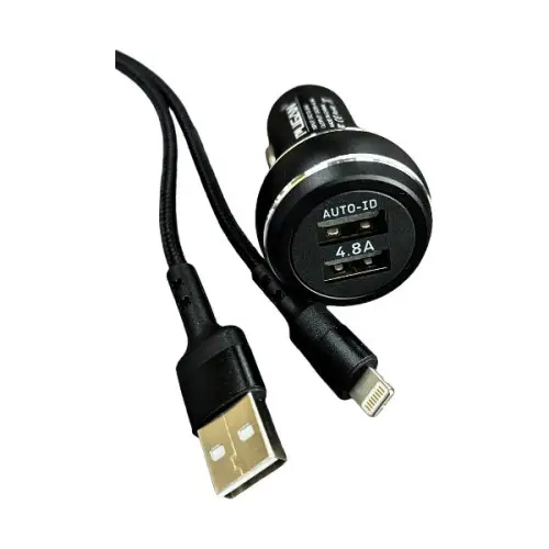 Retur ușor Încărcător auto 4.8A cu cablu Lightning, 12–24V, PG-260I Premium