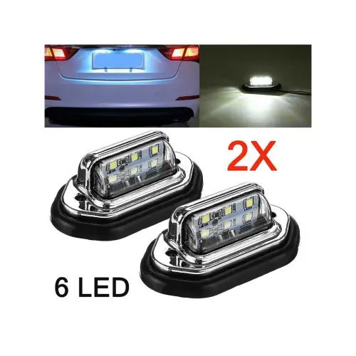Ultima șansă Set 2 lampi LED pentru numar, carcasa cromata, lumina alba 12V-24V