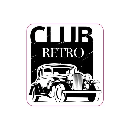 Abtibild auto Club Retro din vinil ORACAL, 8,5 x 8,5 cm Promoție