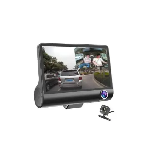 Super ofertă Sistem DVR auto cu 3 camere 12V, ecran 4 inch, camera marsarier