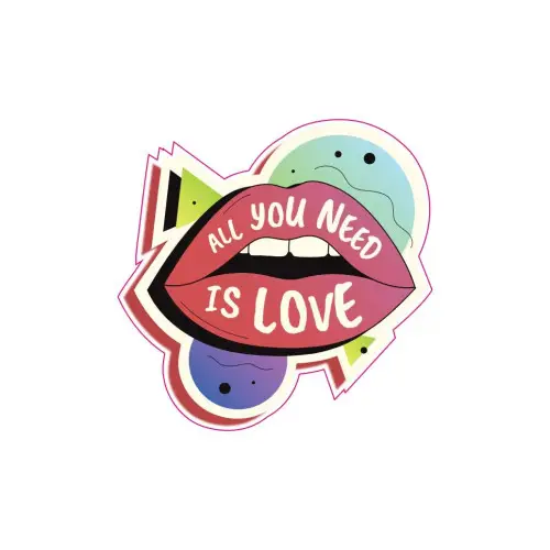 Abțibild decorativ „All You Need Is Love” 10x10 cm, autocolant Oracal Nu rata