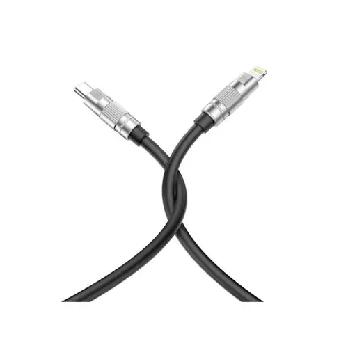 Bestseller Cablu USB-C la Lightning din silicon 27W, încărcare rapidă iPhone, 1,2 m, negru