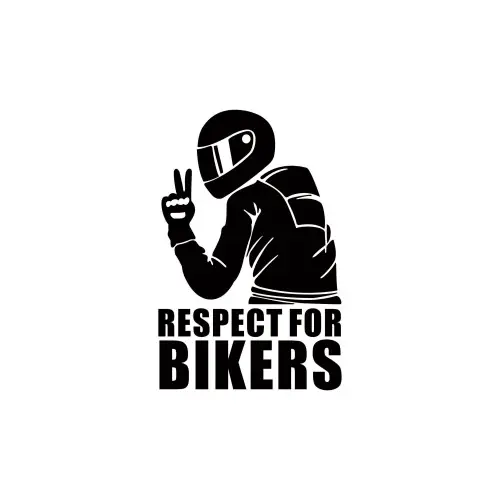 Abtibild auto Respect For Bikers 12x9 cm, pentru exterior si interior (XL-01) Expediere rapidă