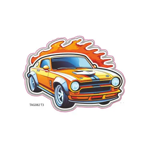 Abțibild decorativ cu mașină colorată, autocolant Oracal 15x9,5 cm Livrare expres