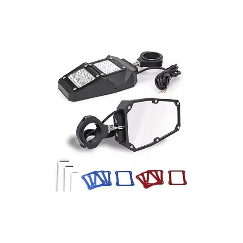 Disponibil imediat Set 2 oglinzi laterale universale pentru UTV, cu proiectoare LED, FS-2024