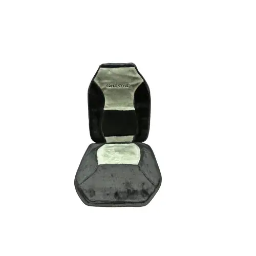 Lichidare de stoc Set 2 huse scaune auto față pufoase, universale, Negru-Gri/Negru-Albastru