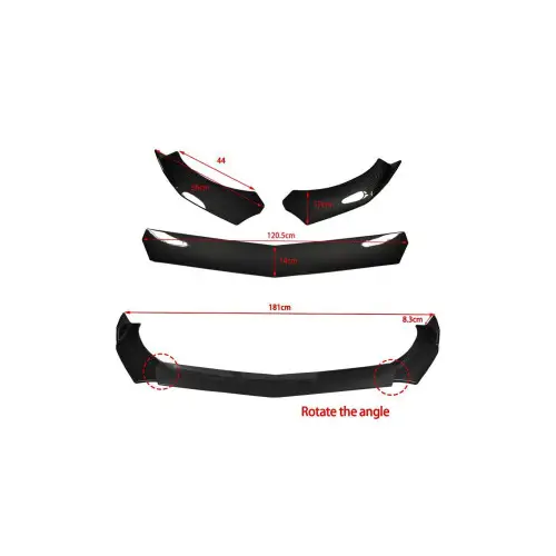Prelungire bară față universală din ABS, spoiler negru lucios 181 cm (UNIV-014D) Calitate înaltă
