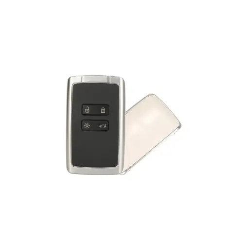 Carcasă cheie telecomandă compatibilă Renault, albă, cu lamelă metalică, 2 butoane Doar azi