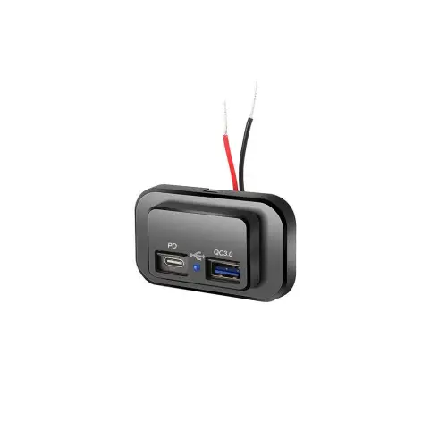 Chilipir Panou încărcător USB QC3.0 + PD pentru 12/24V, montaj pe panou (QT084)