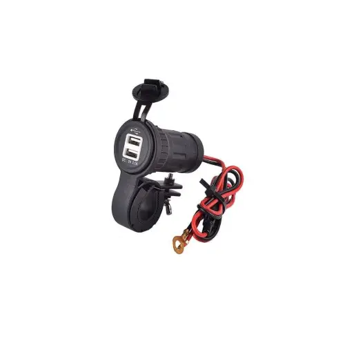 Ieftin Mufă USB pentru motocicletă 3.1A cu adaptor, capac protecție și prindere ghidon