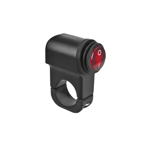 Intrerupator buton moto 12V 16A pentru ghidon, negru, Cod MCC004 Premium