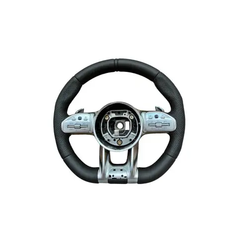 Expediere rapidă Volan sport din piele, flat-bottom, cu padele, compatibil Mercedes 2011-2021