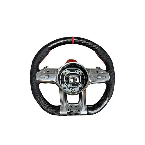 Volan sport Mercedes piele si carbon, flat-bottom, cu padele (2011–2021) OCH-08 Cel mai bun preț