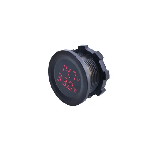 Voltmetru digital cu termometru pentru 12–24V, afișaj roșu, montaj în panou (DS4052) Reducere