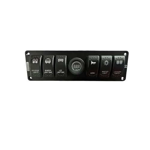 Expediere rapidă Panou cu 6 întrerupătoare tip Rocker, voltmetru digital și USB 4.2A, 12V/24V