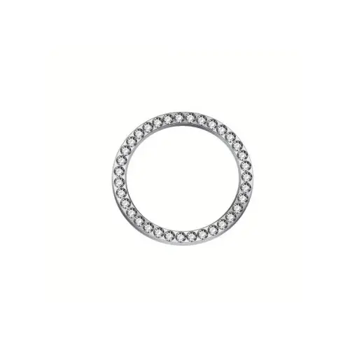 Popular Ornament argintiu universal pentru buton Start-Stop, cu cristale, 3.7 cm (JS-21)