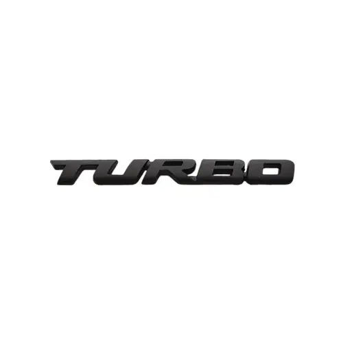 Retur ușor Emblemă auto metalică TURBO, negru, 13 x 1,8 cm (JS-13)