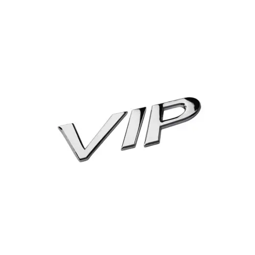 Emblemă metalică VIP crom pentru auto, 7,2 x 3 cm (JS-16) Plată securizată