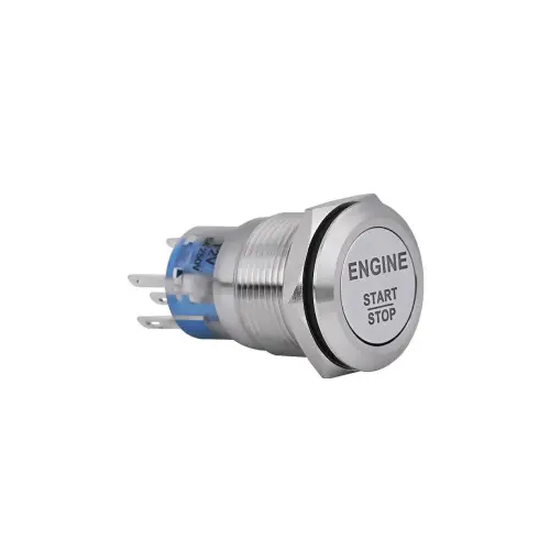 Bestseller Buton cu LED 12V din aluminiu, 19mm, tip Start/Stop auto – TLB241