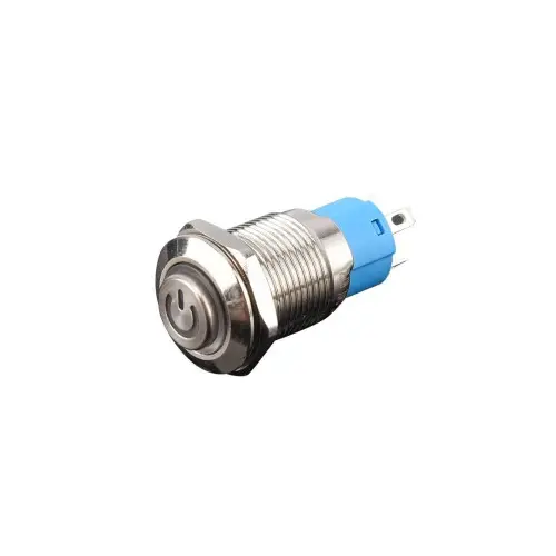 Doar azi Buton metalic din aluminiu 12V, 12 mm, tip push, Cod TLB93