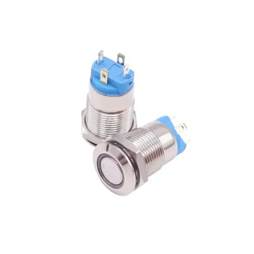 Vezi acum Buton din aluminiu 12V, 12 mm, pentru montaj in panou – TLB93A