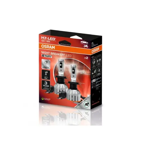 Expediere rapidă Set 2 becuri LED Osram H7 Night Breaker Gen 2+ Pro, omologate RAR, 12V 16W