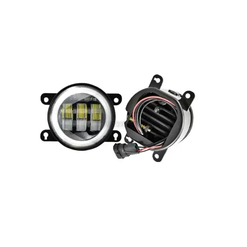 Vezi acum Set proiectoare LED 30W 6500lm cu angel eyes, alb rece/galben, 12-24V