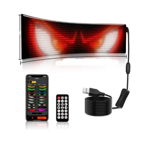 Preț mic Panou LED flexibil RGB Devil Eye pentru camion, control aplicație, USB 5V, 10x35 cm