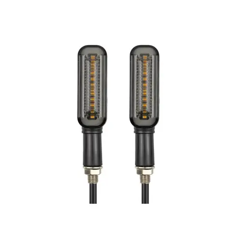 Doar azi Set semnalizari moto LED 12V cu DRL alb si semnal galben, 2 buc FS-1212