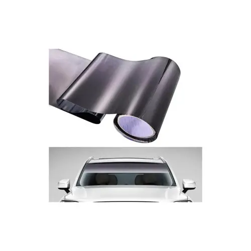 Folie parasolar parbriz degrade negru-argintiu 20x150 cm, cu accesorii montaj Cel mai vândut