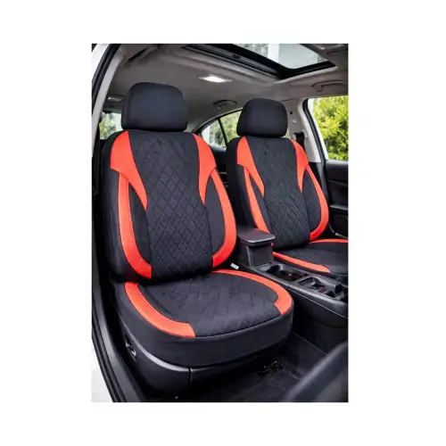 Calitate înaltă Huse scaune auto universale XL Premium fractionate pentru SUV si limuzine, negru-rosu