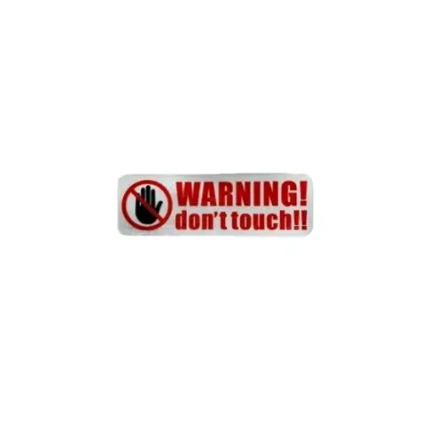 Preț promoțional Abțibild de avertizare „Warning – Don’t touch” 3x9 cm, autoadeziv